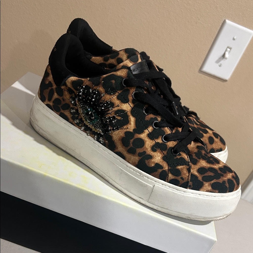Kurt Geiger Leopard and Black Women's Sneakers